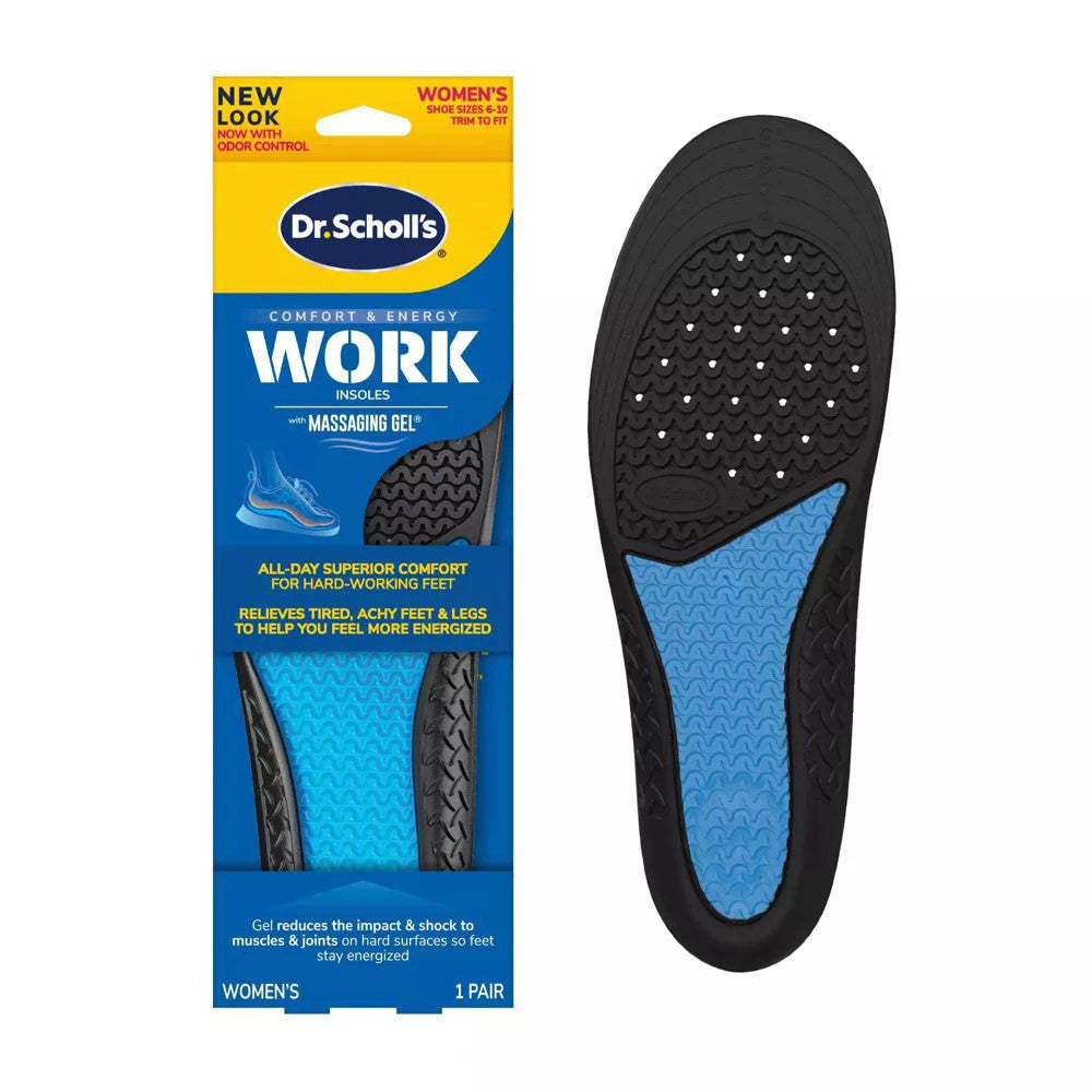 Dr Scholls Women Comfort And Energy Work Massaging Gel Insoles, Size 6-10, 1 Pair